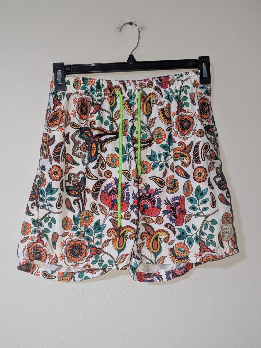 M Spicy Tuna Paisley Ethnic Print Swim Trunk Shorts